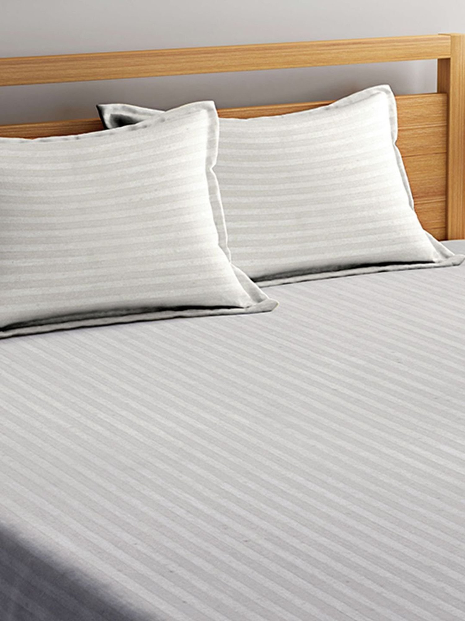Mark Home Classic Stripes 210 TC Grey Bed Sheet Set