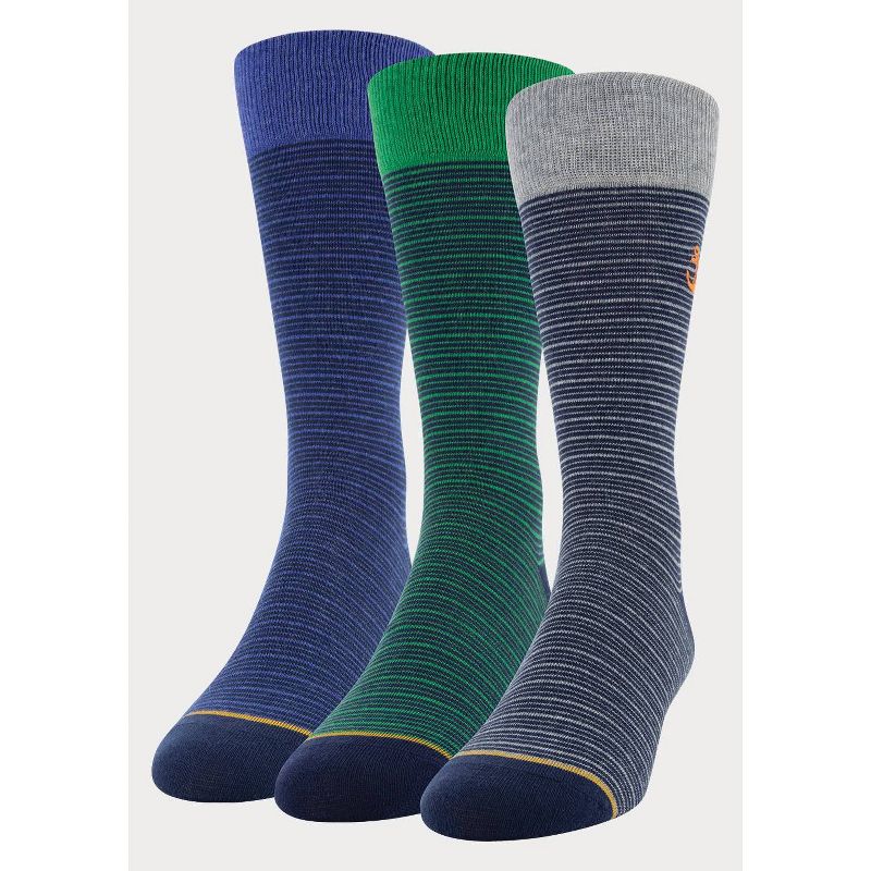 Signature Gold by GOLDTOE Men's Embroidery Striped Crew Socks 3pk - 6-12.5