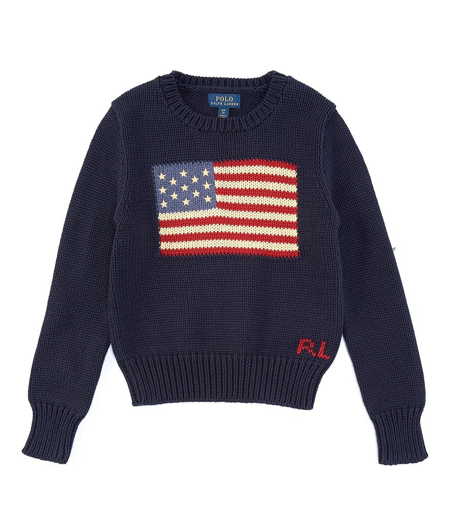 Polo Ralph Lauren Big Girls 7-16 America Flag Sweater