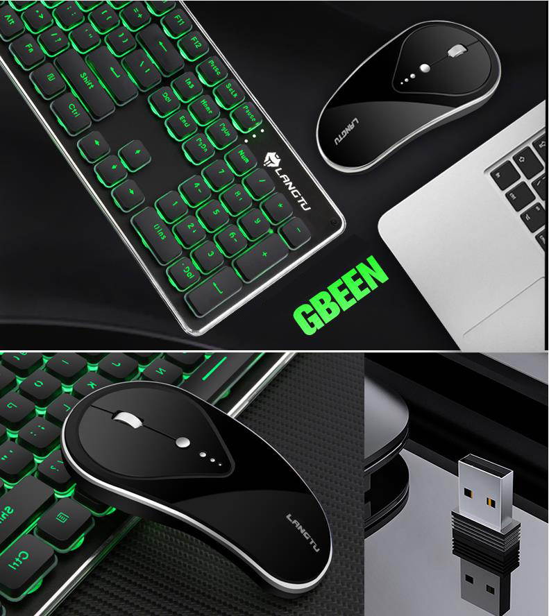 Wireless Rechargeable Gaming Keyboard and Mouse set, 104Keys 2.4G Wireless backlight Waterproof Keyboard and Silent Mouse for PC Laptop