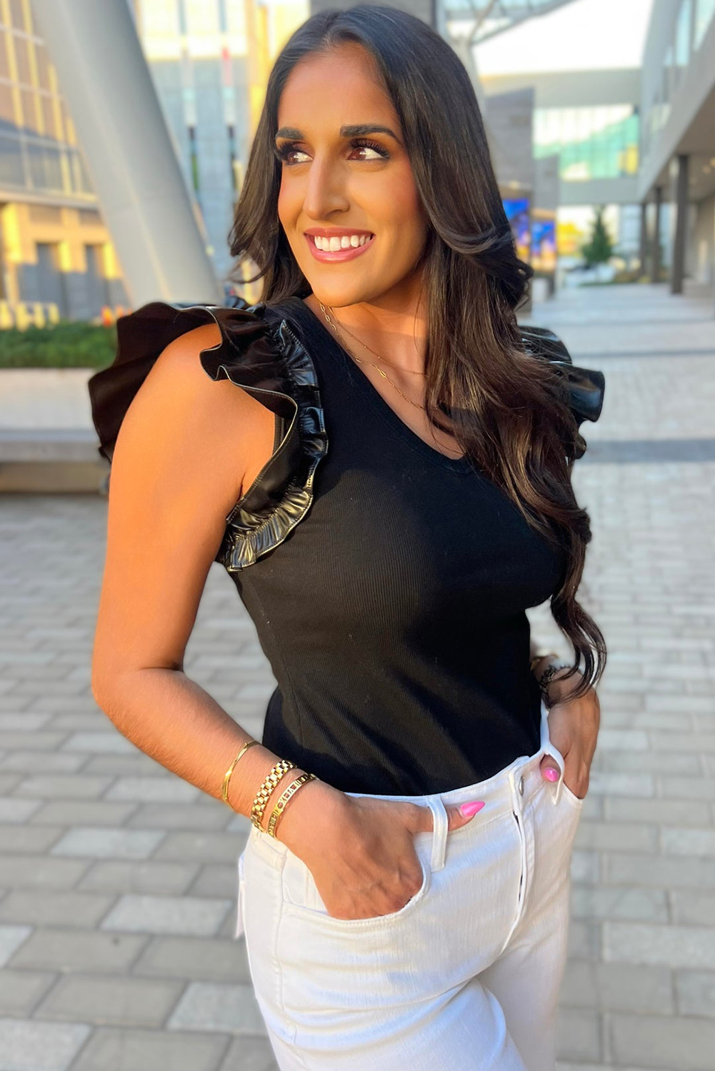 Rose Red Rhinestone Mesh Long Sleeve Bodysuit