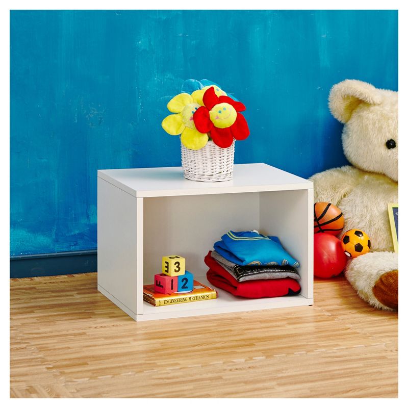 Way Basics Eco Stackable Large Rectangle Shelf and Shoe Organizer White