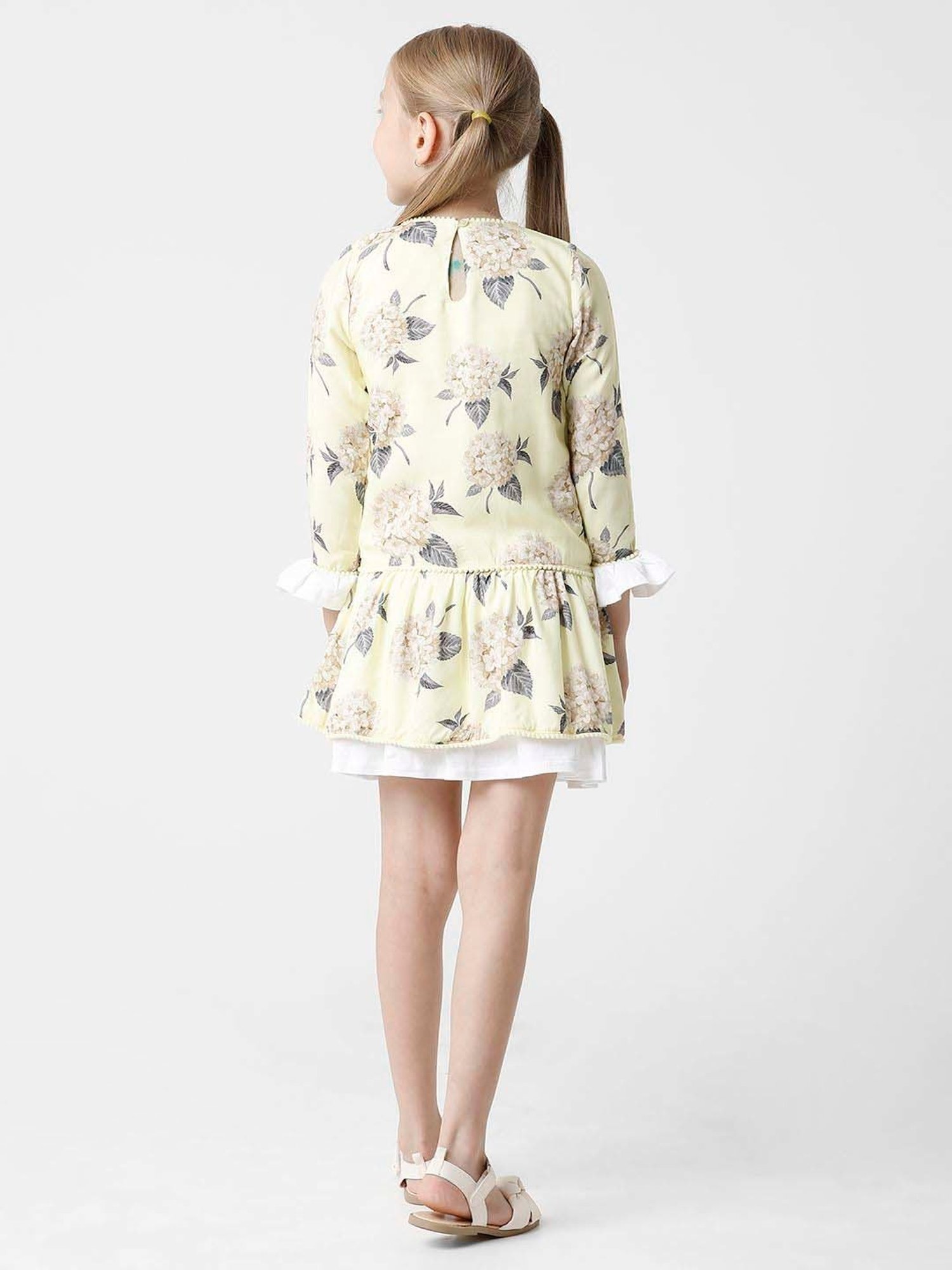 Kate & Oscar Kids Yellow Floral Print Dress