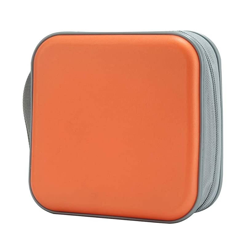 CD Case, 40 Capacity CD DVD Heavy Duty Wallet Storage Organizer Holder VCD Binder Bag Album Booklet (A-Orange)