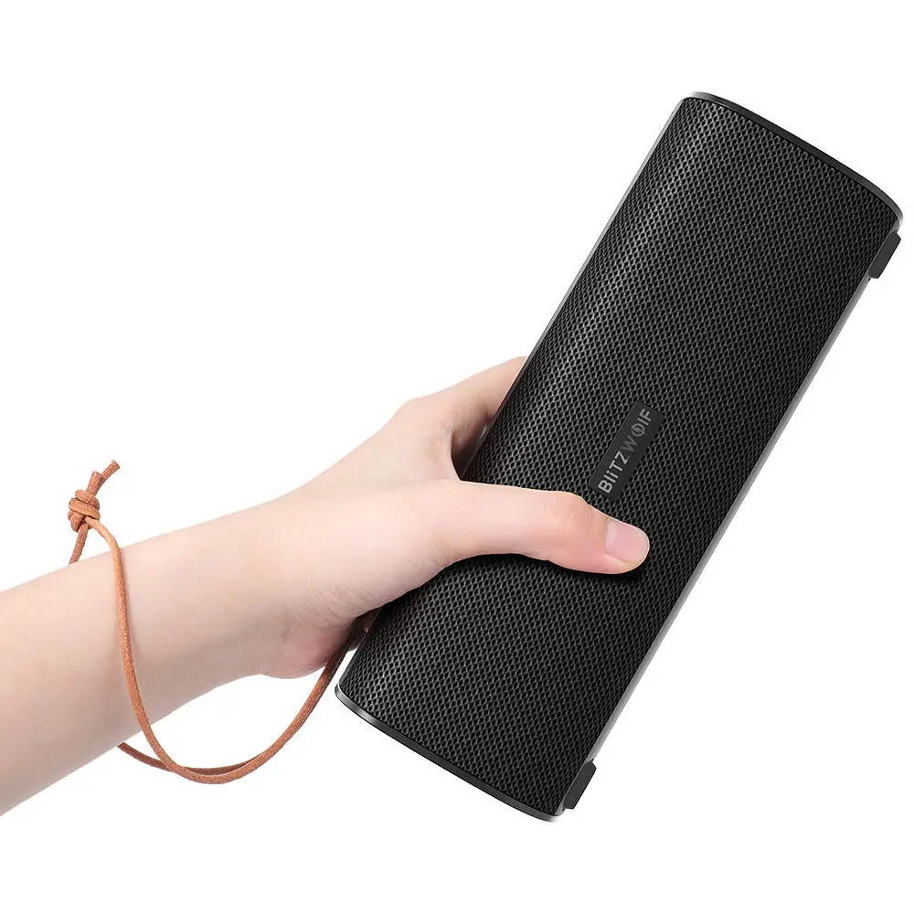 BlitzWolf BW-WA2 20W Wireless bluetooth Speaker Dual Passive Diaphragm TWS NFC Bass Stereo Outdoors Soundbar with Mic - Black