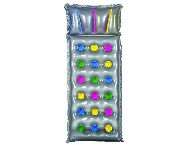 Pool Central 74" Inflatable 1-Person Pocket Fashion Swimming Pool Lounger Mattress Float - Gray