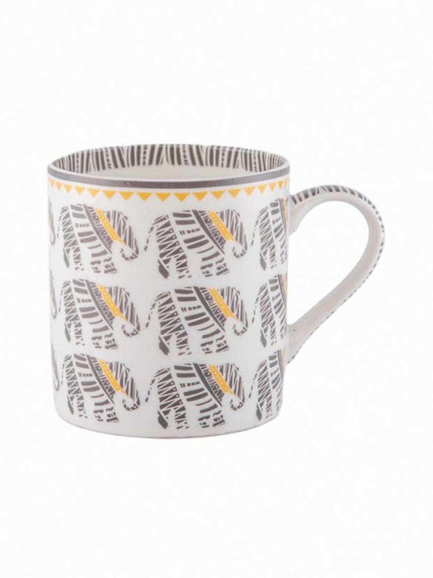 Goodhomes Grey Bone China Coffee Mugs (220 ml) - Set of 6