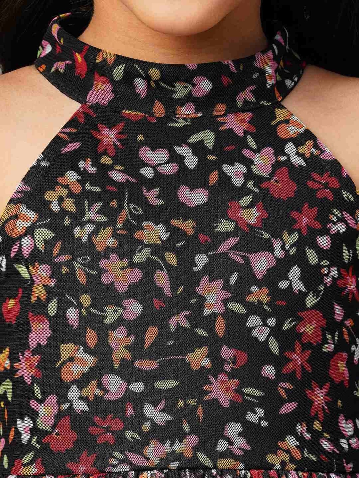 Lil Drama Kids Black Printed Dress