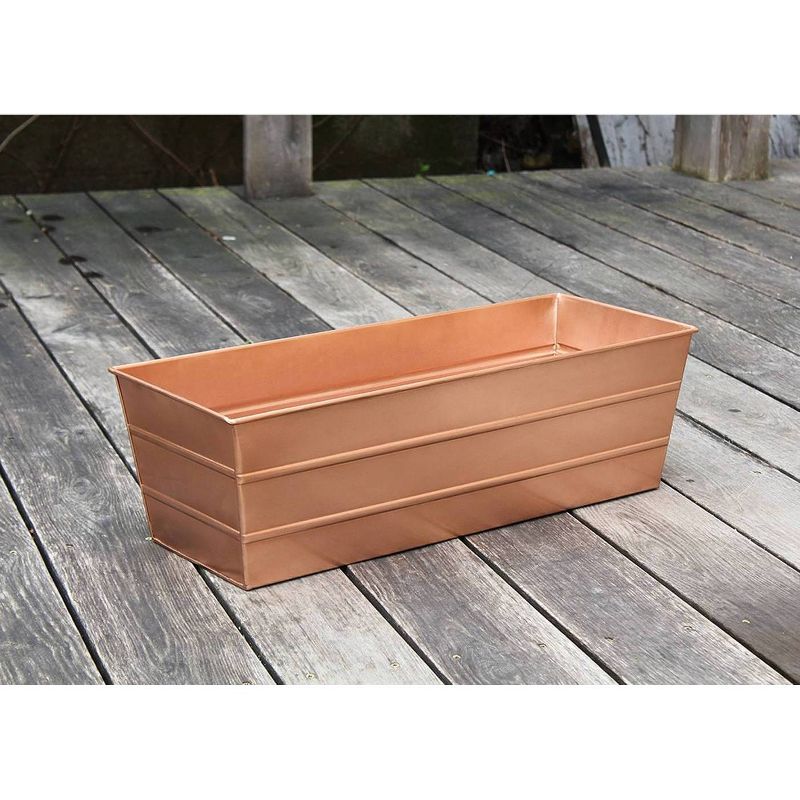 Medium Rectangular Galvanized Metal Planter Box Copper - ACHLA Designs