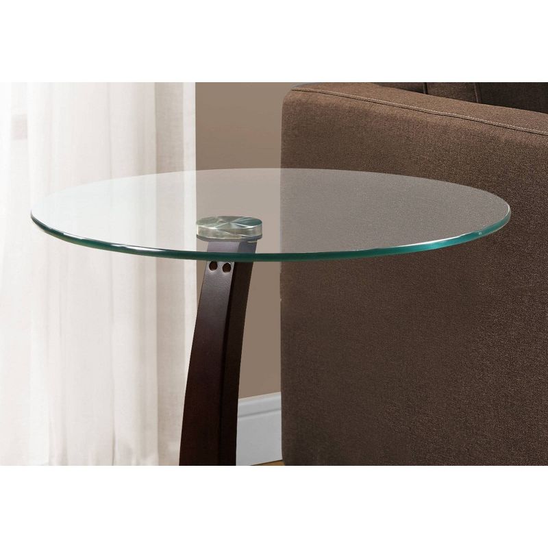 Accent Table - Cappuccino Bentwood with Tempered Glass - EveryRoom