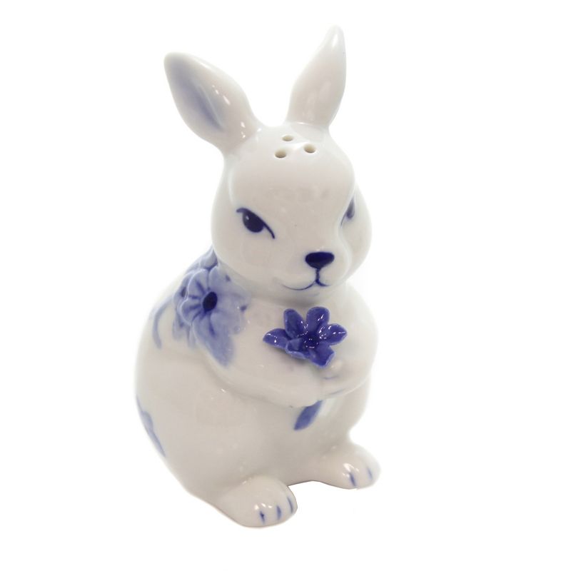Tabletop 3.25" Bunny W/Flower Salt/Pepper Rabbit Spring Easter Cosmos Gifts Corp.  -  Salt And Pepper Shaker Sets