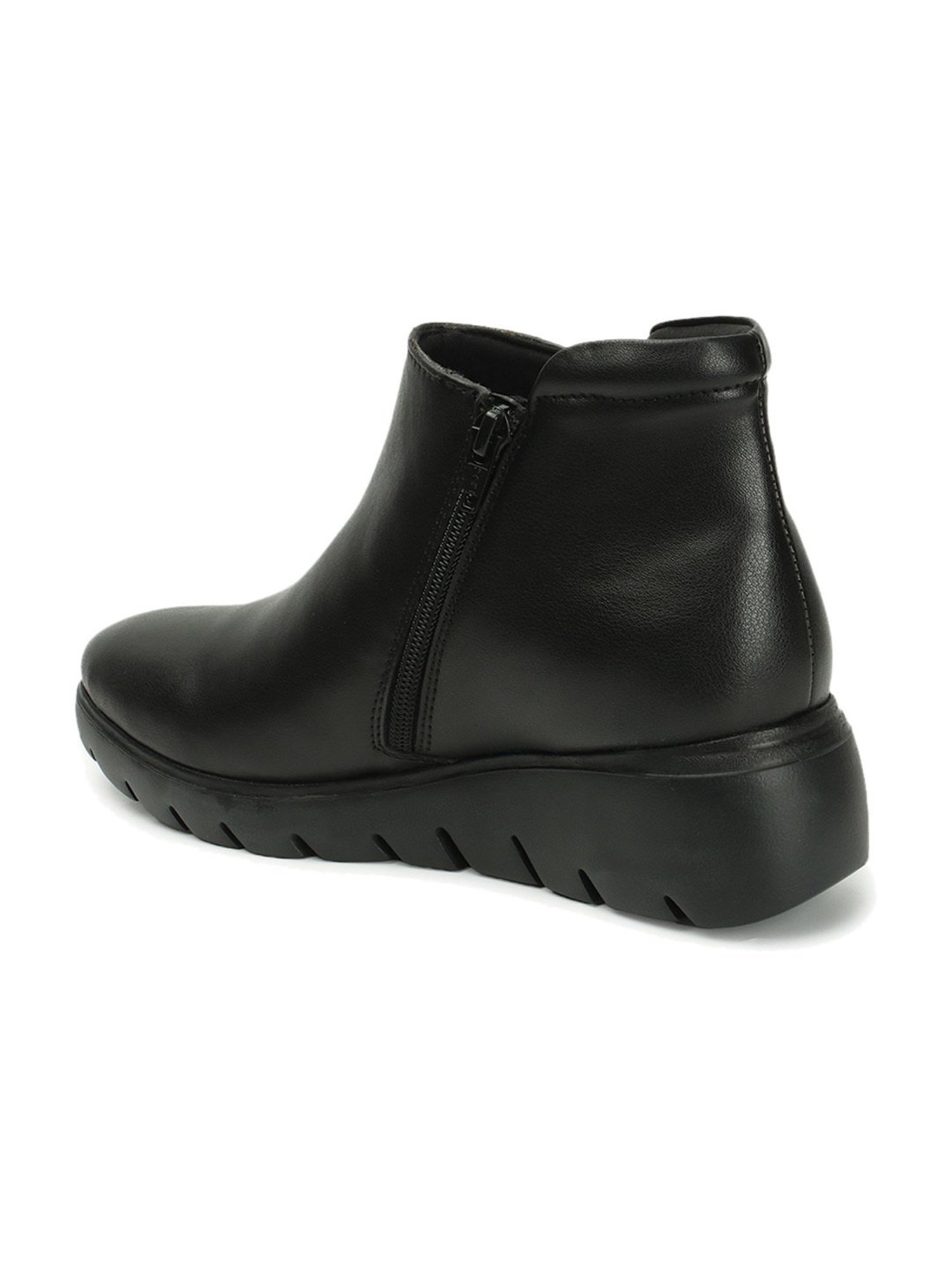 Elle Women's Black Wedge Boots