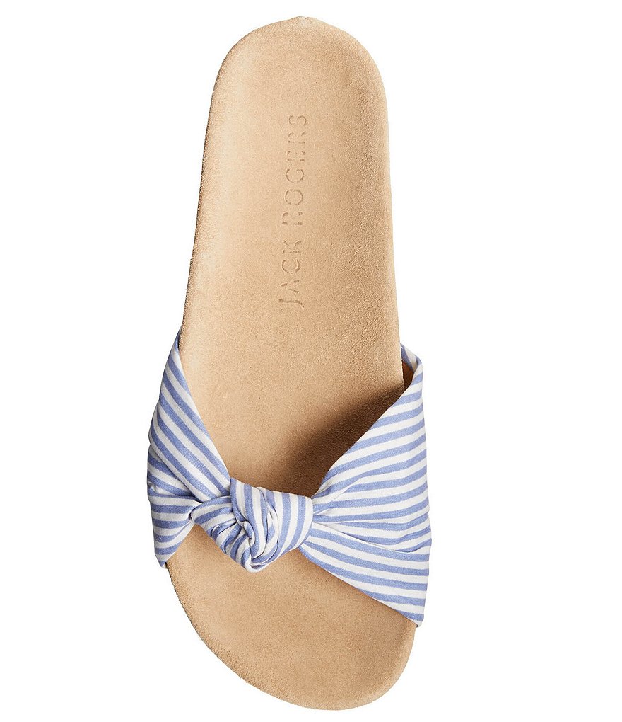 Jack Rogers Phoebe Knotted Comfort Striped Fabric Lug Sole Slides