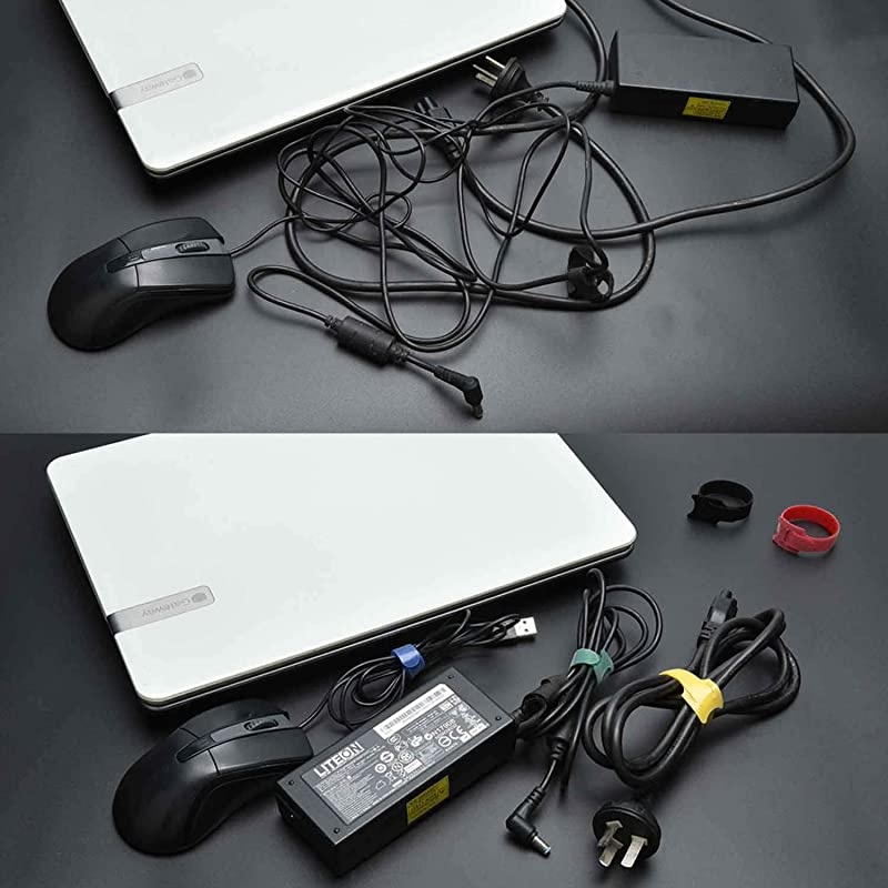 60PCS Reusable Fastening Cable Ties 6Inch Adjustable Cord Ties Microfiber Hook Loop Cords Management Wire Organizer Wraps Assorted Colors