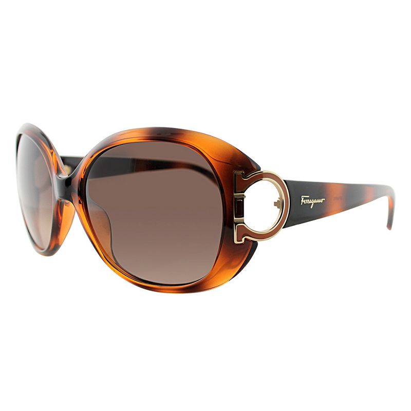 Salvatore Ferragamo  238 Womens Oval Sunglasses Dark Tortoise 57mm