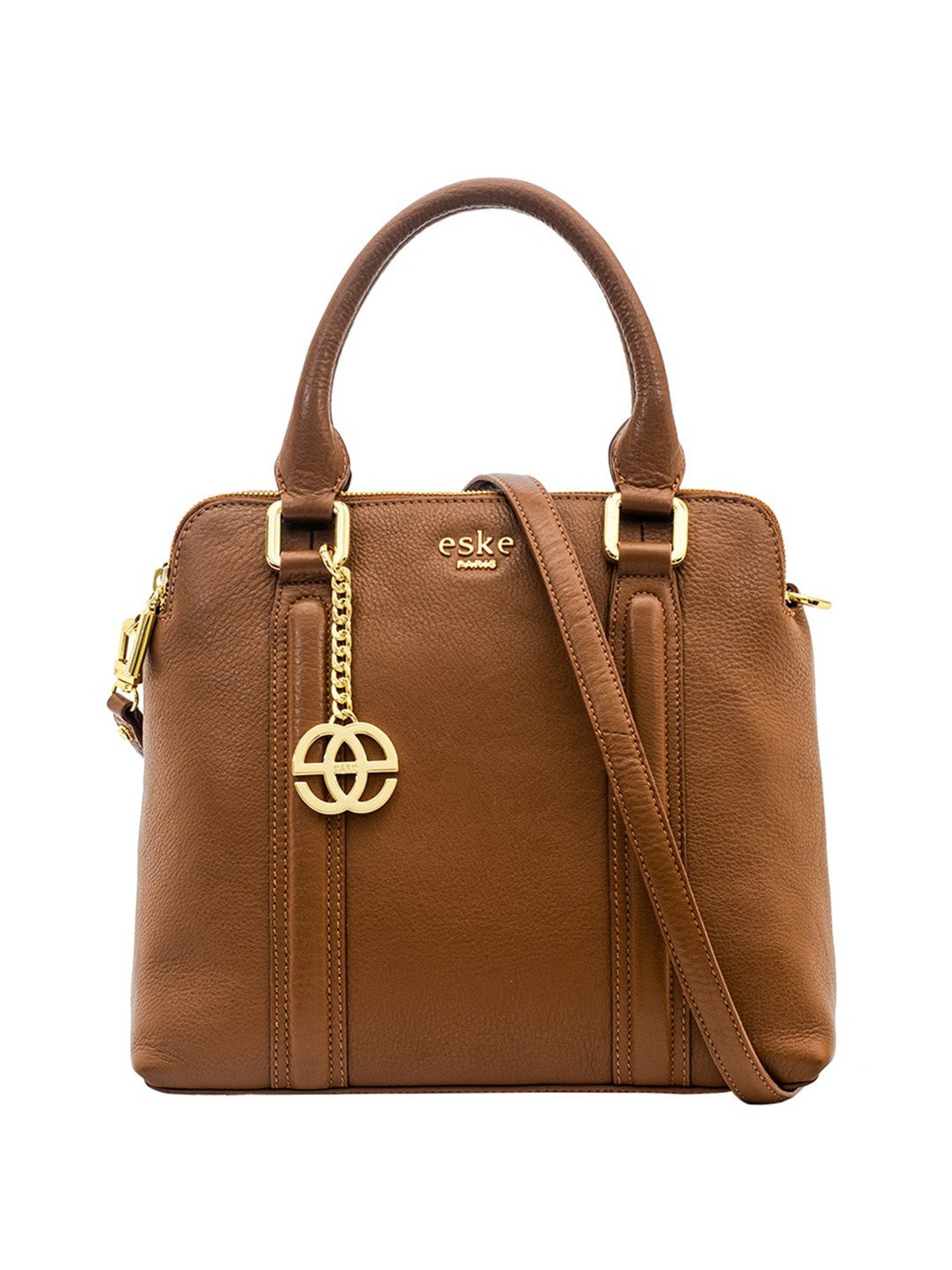 EskeTan Textured Medium Handbag