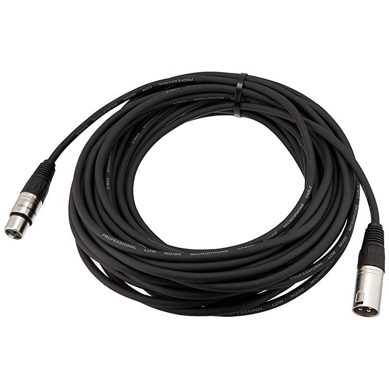 Basics XLR Male to Female Microphone Cable - 50 Feet, Black