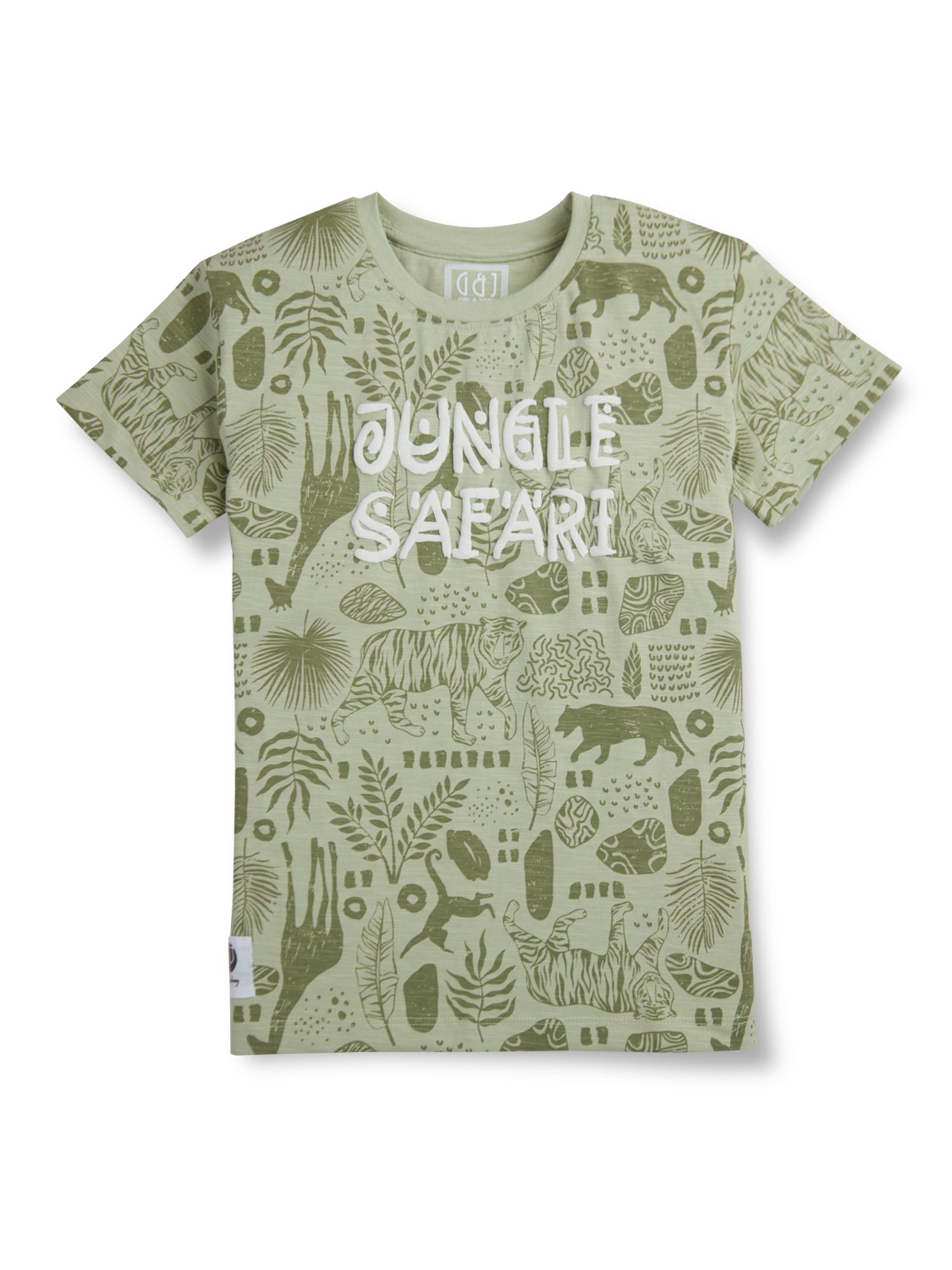 Gini & Jony Boys Sage Green Printed T-Shirt