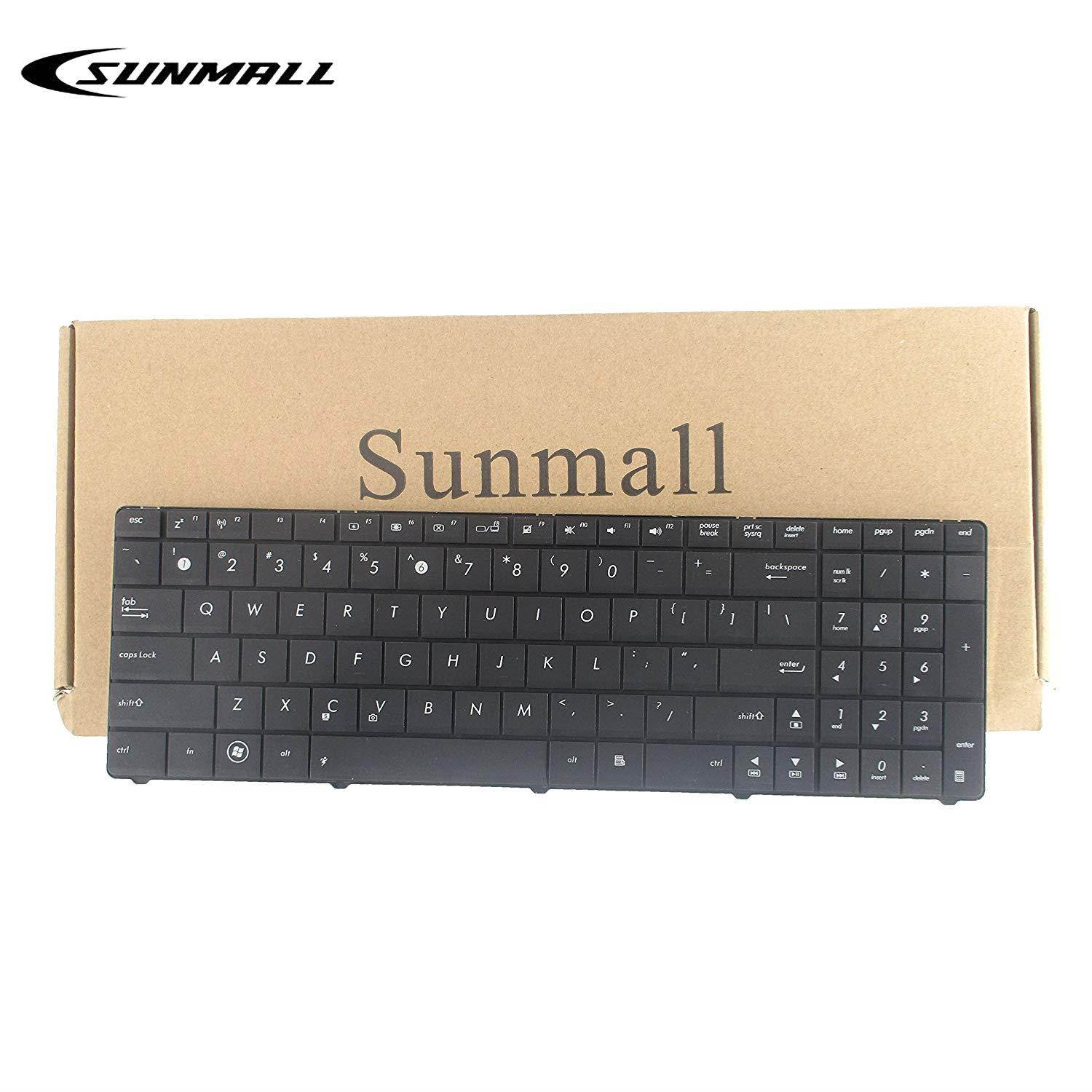SUNMALL Keyboard Replacement Without Frame for Asus n53 k54l x55 x55u x55a x54c x54h x55vd x55c r500 f55 f75 Series Laptop Black US Layout(6 Months Warranty)