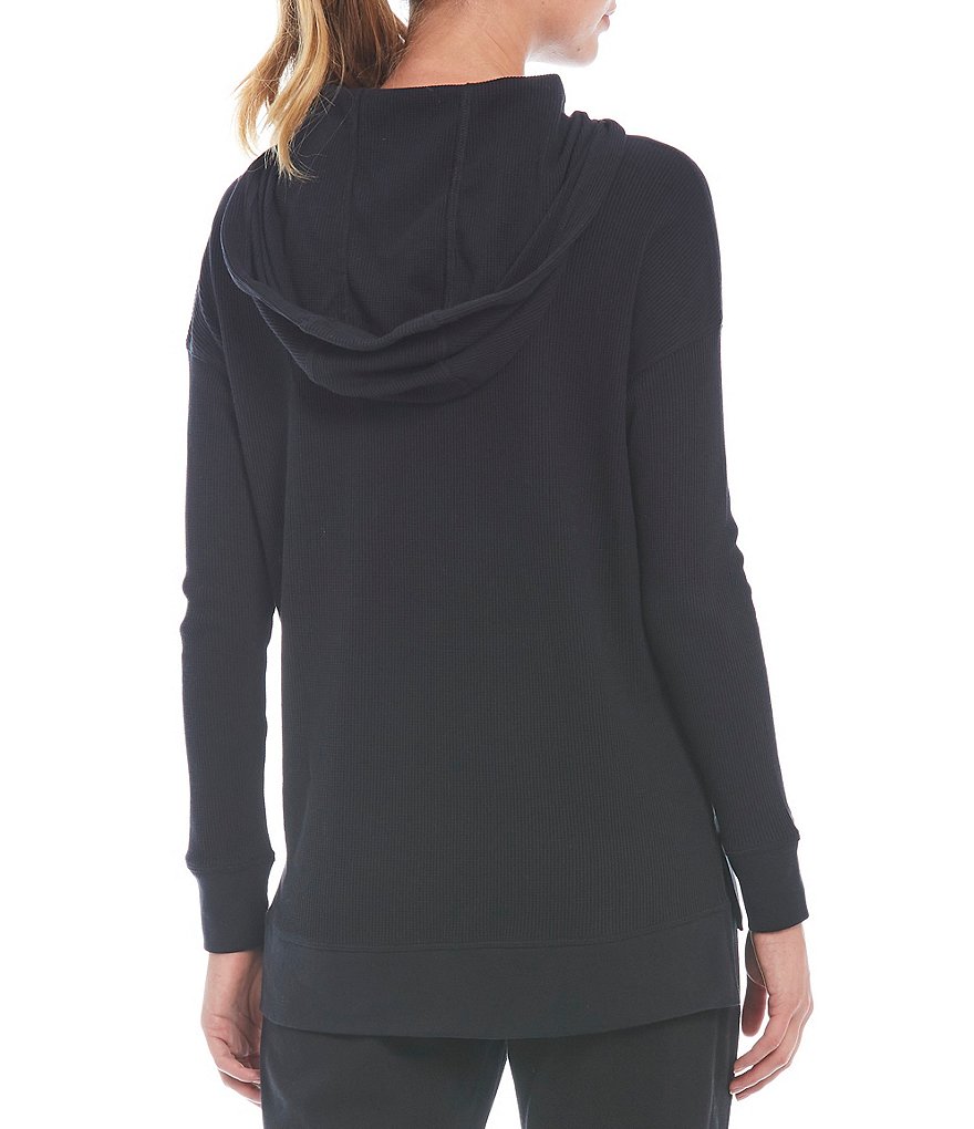 Calvin Klein Performance Long Sleeve Relax Fit Hi-Low Waffle Hoodie