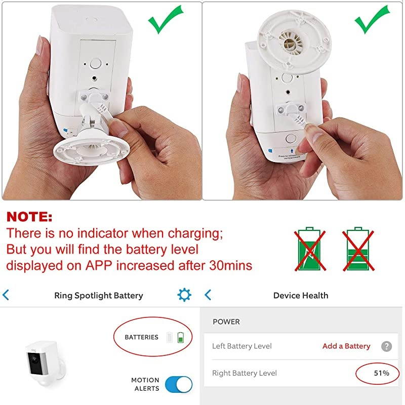 Adapter Compatible Ring Spotlight Cam Battery with 25Ft75m Weatherproof Outdoor Cable to Continuously Charge Your Home Security Camera No Need to Change The Batteries Black