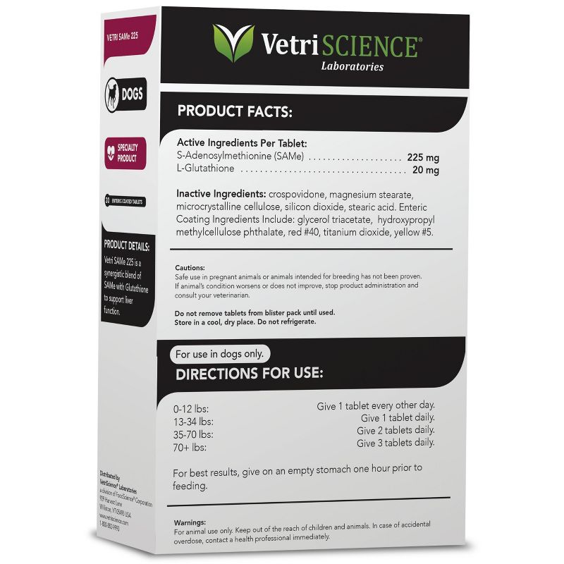 Vetriscience Laboratories Vetri-SAMe Liver Support 225 mg Dog Supplement, 30 ct