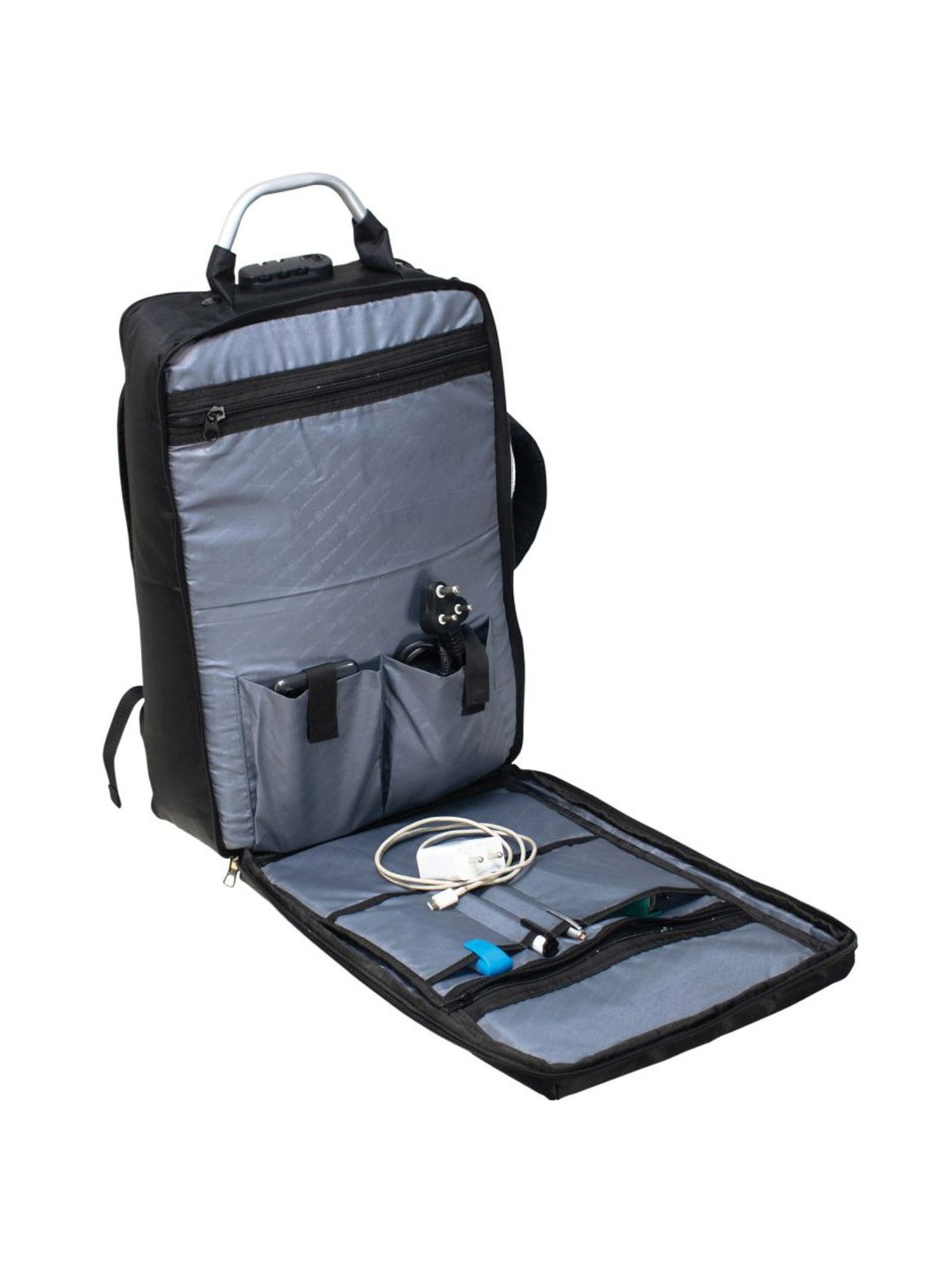 Swiss Military 17 Ltrs Black Large Convertible Laptop Backpack with USB Charging Port