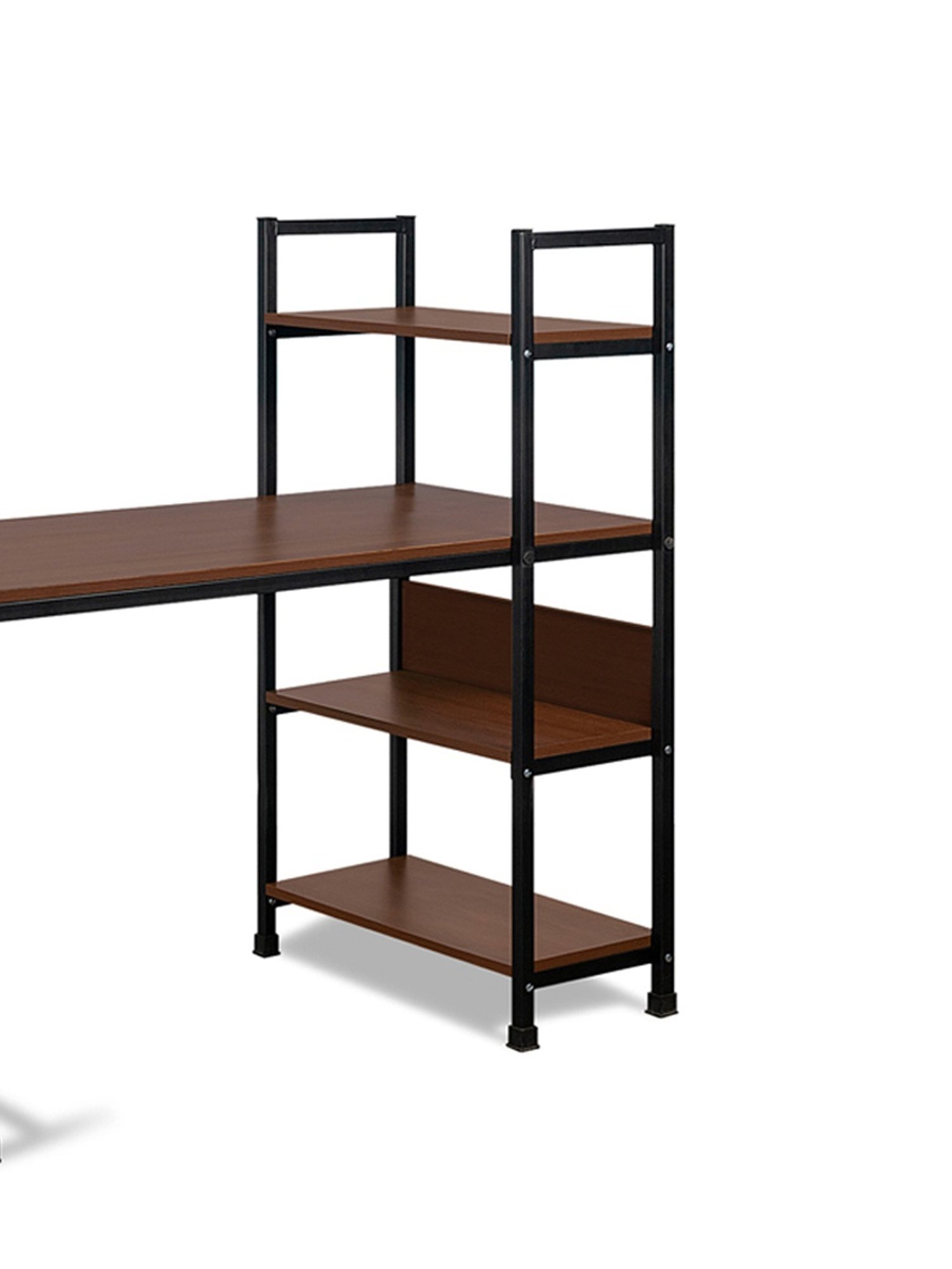 Delite Kom Stark Acacia Dark Black Metal Free Standing Study Table