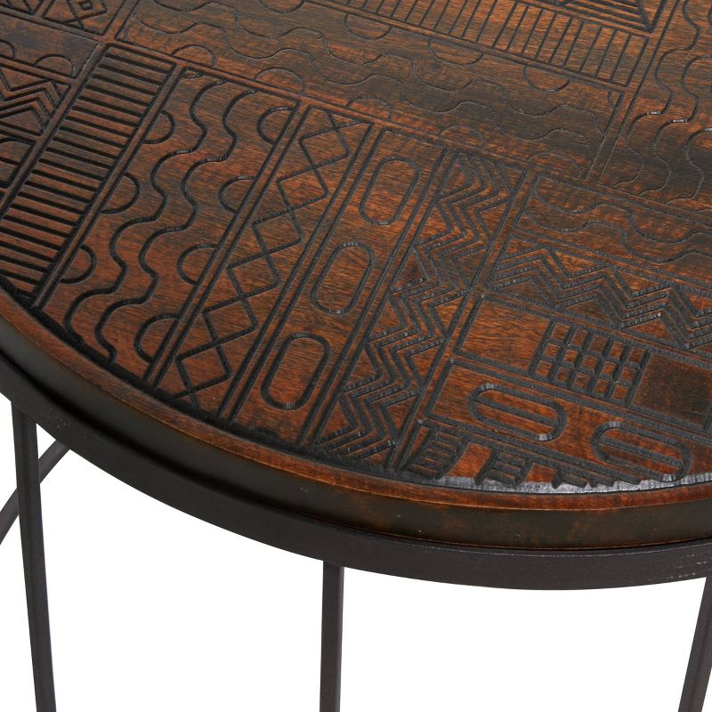 Contemporary Mango Wood Round Accent Table Brown - Venus Williams Collection