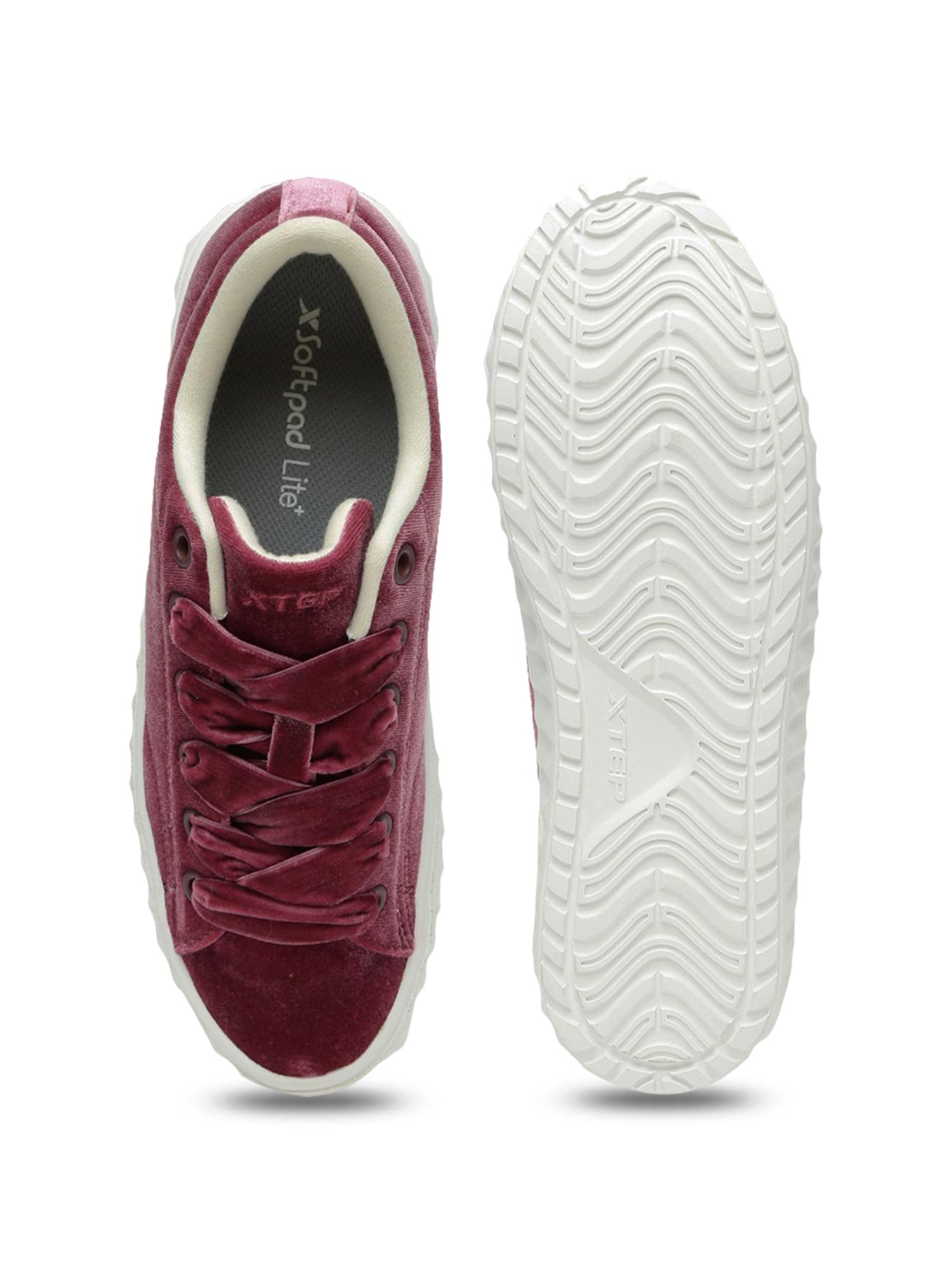 Xtep Women's Velvet Maroon Skateboarding Shoes