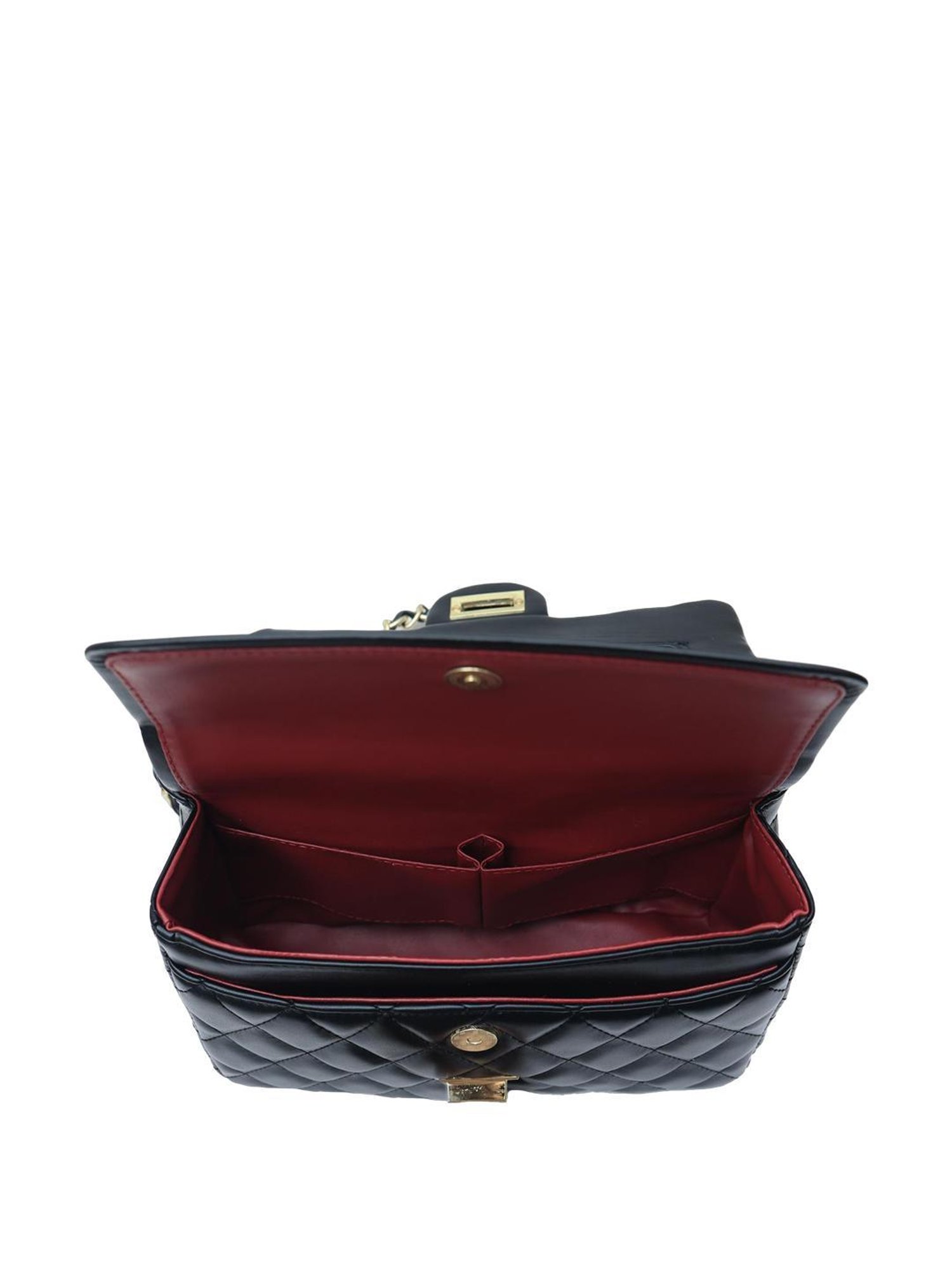 Angeline Black Textured Medium Sling Handbag