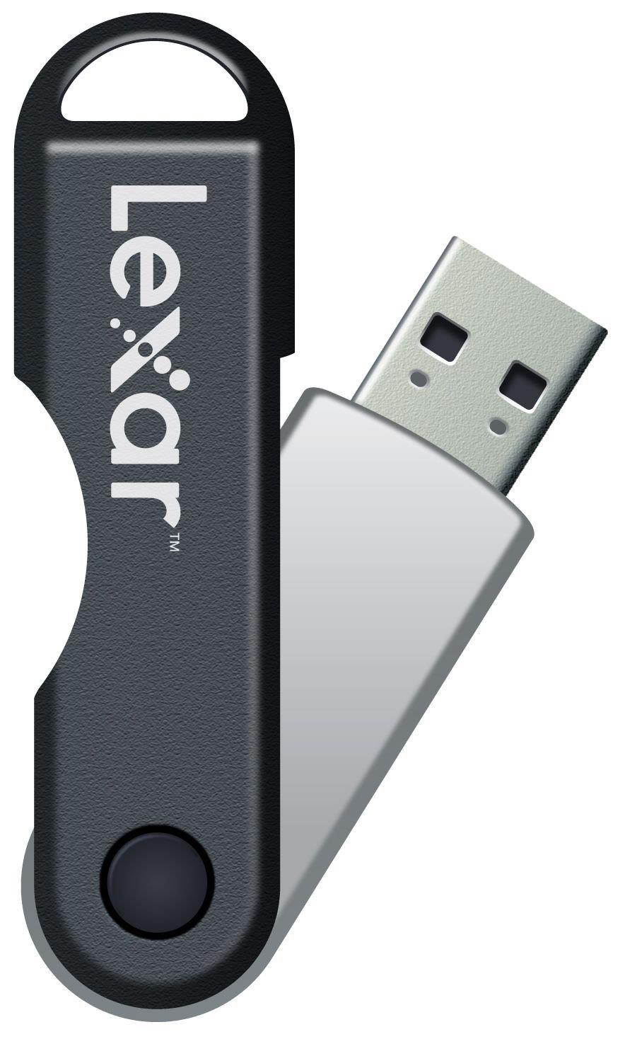 Lexar JumpDrive TwistTurn 16GB USB 2.0 Flash Drive LJDTT16GABNL (Black/Silver)