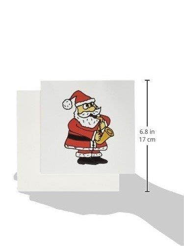 3drose Funny Santa Claus Playing Saxophone Christmas Art - Greeting Cards, Set of 12
