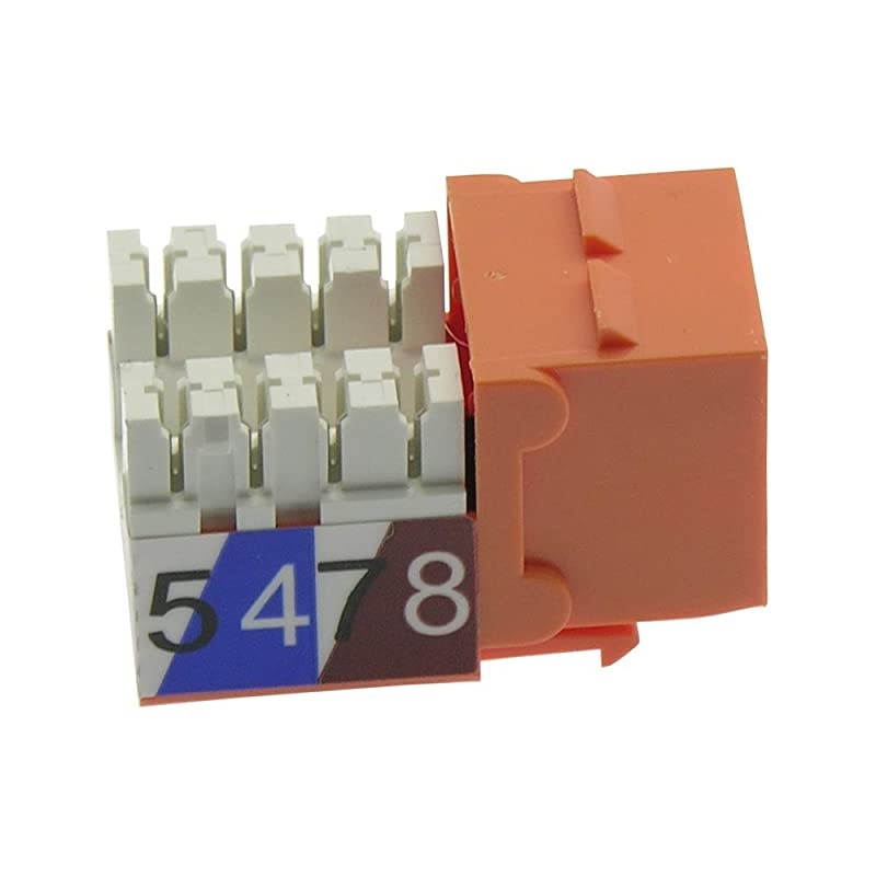Cat.6 RJ45 110 Type Keystone Jack (5-Pack, Orange)