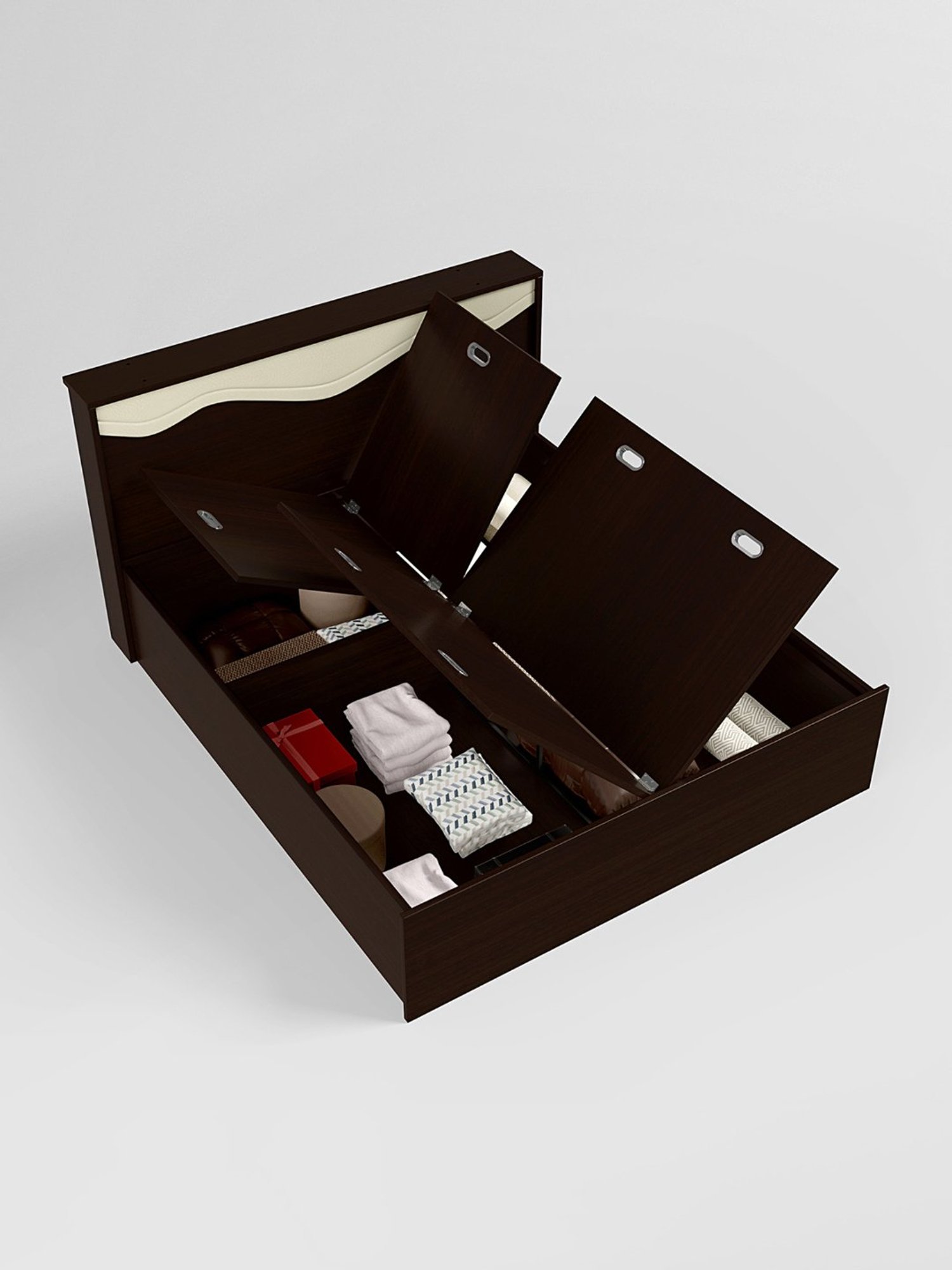 Nilkamal Riva Black Engineered Wood King Size Bed with Storage