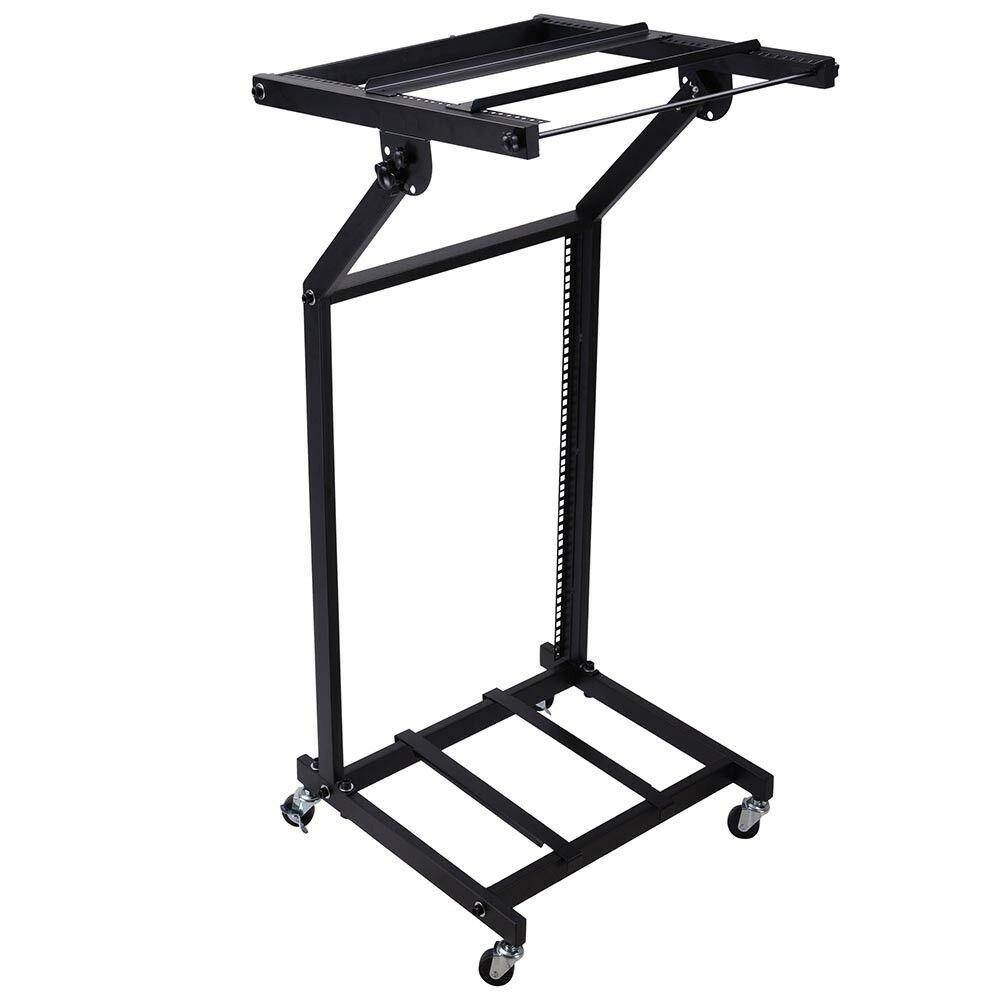 16U 19" Rack Mount Mixer Stand Studio Cart Stage Amp Adjustable Stage Party Show