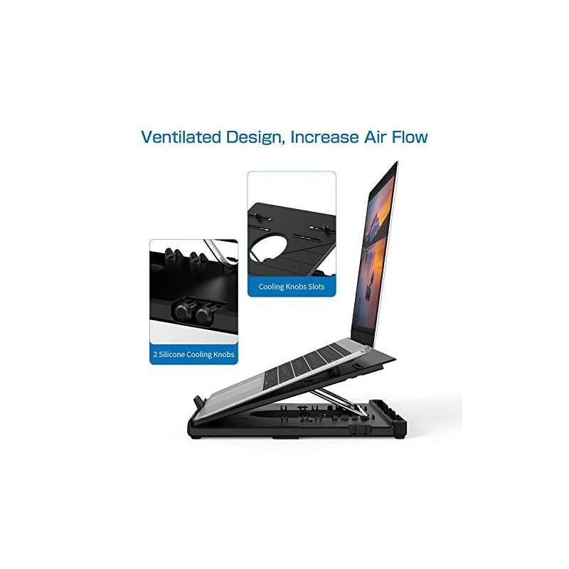 Laptop Stand MutiAngle Adjustable Portable Foldable Laptop Stand with HeatVent Ergonomic Laptop Stand Riser for Desk Compatible with MacBook Air Pro Surface Laptop 9156 inches