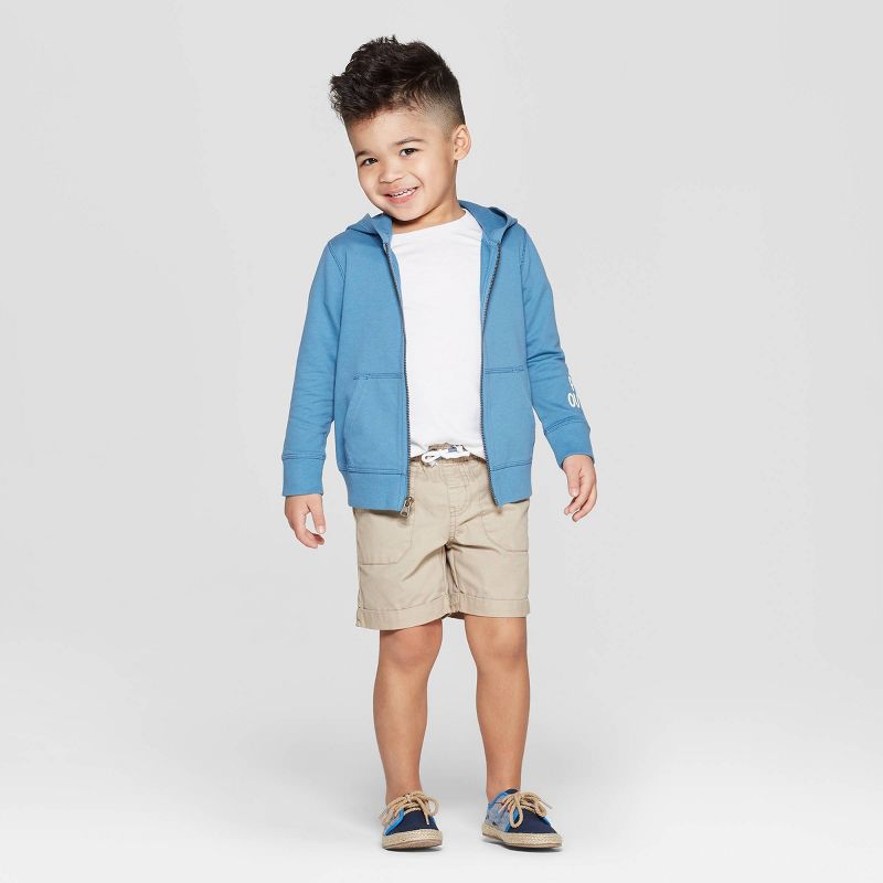 Toddler Boys' French Terry Zip-Up Hoodie - Cat & Jack™ Turquoise 12M