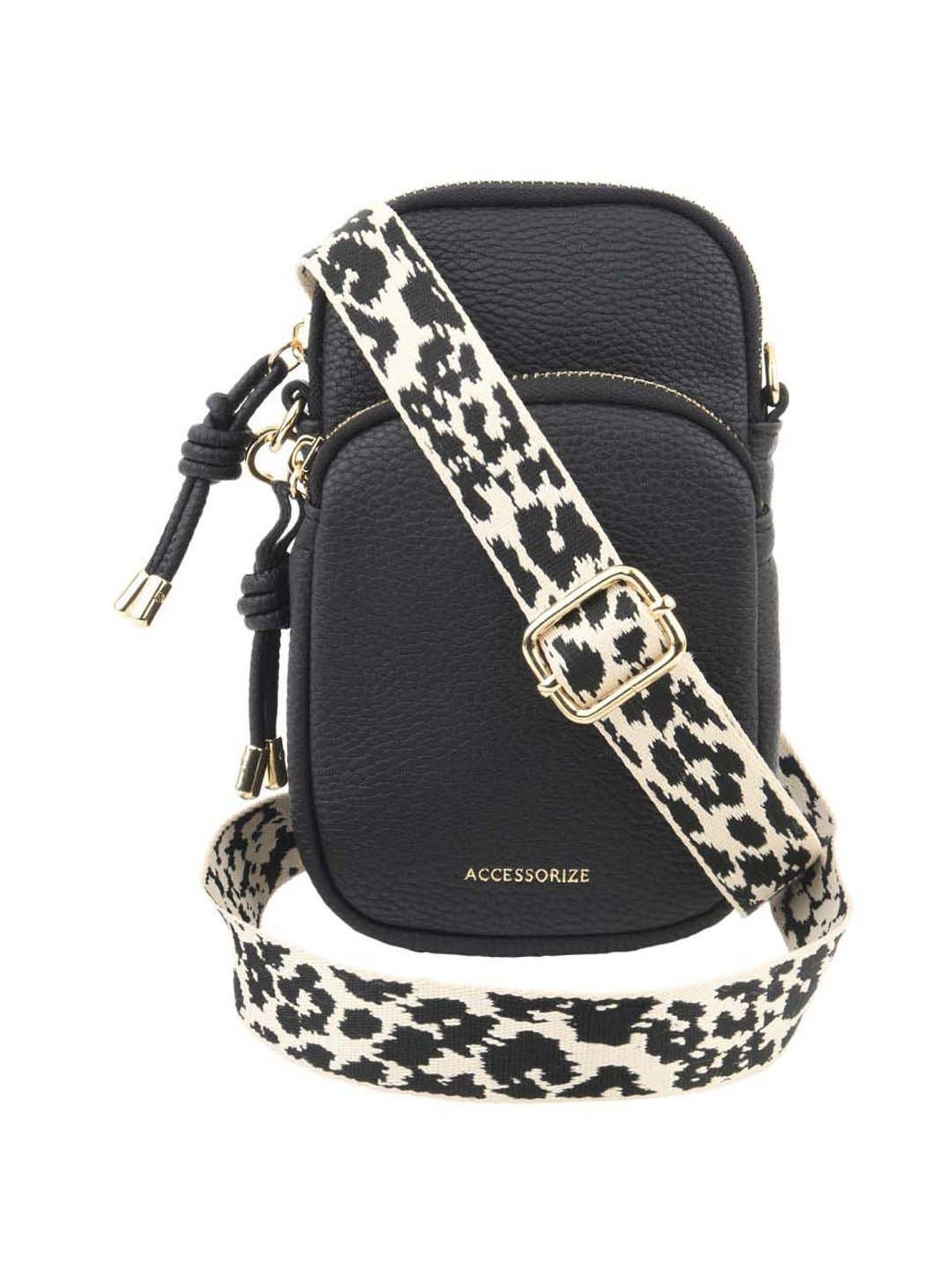 Accessorize London Black Polyester Solid Mobile Pouch