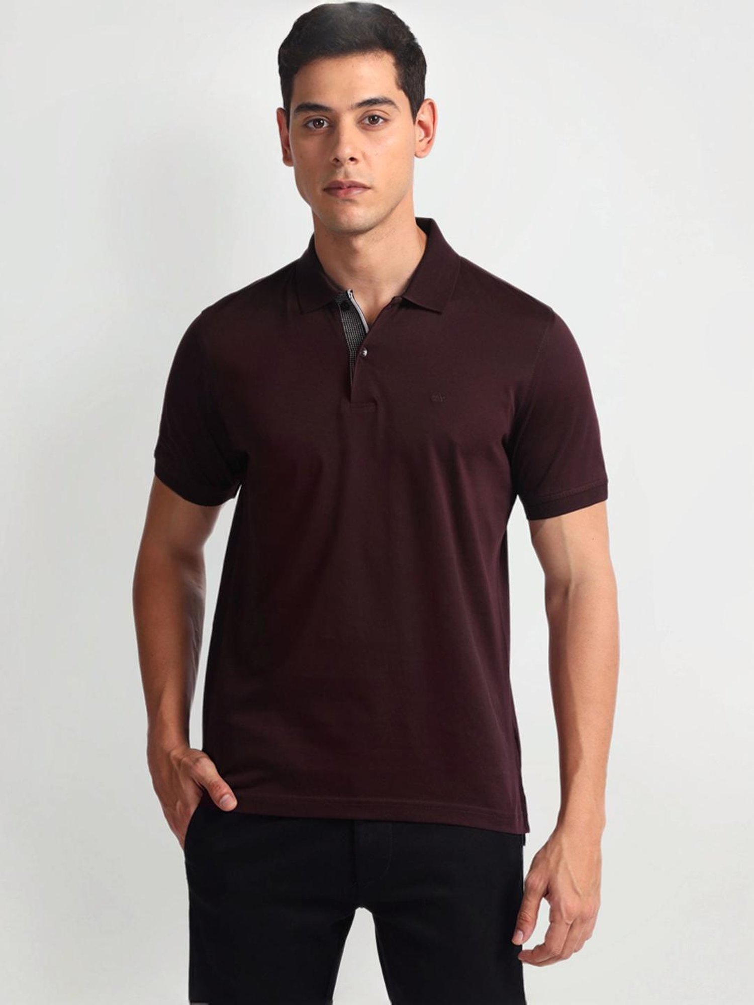 Arrow Red Regular Fit Printed Polo T-Shirt