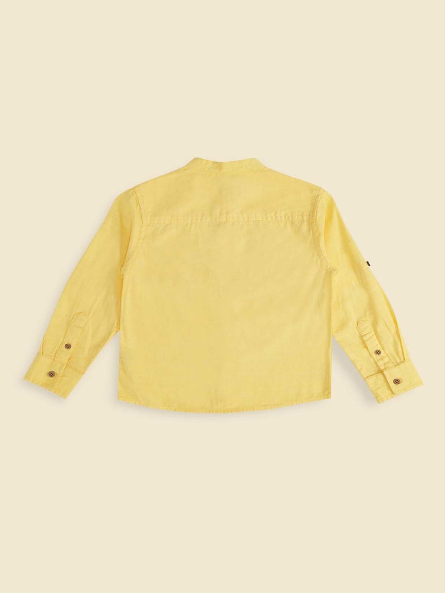 Pantaloons Baby Kids Yellow Cotton Regular Fit Full Sleeves Shirt