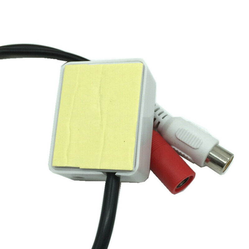 CCTV Camera Audio Microphone RCA DC High Sensitivity Gain Stick-on Mic for DVR RCA Output DC Power in Amplified Microphone Adjustable Gain Control Rotatable Noise Reduction US STOCK