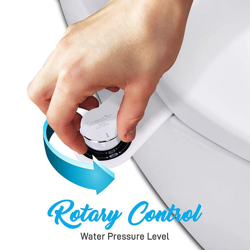 SereneLife SLTLSP05 Non Electric Home Bathroom Toilet Bidet Cold Water Sprayer Attachment with Rotary Control Pressure Knob, White (2 Pack)