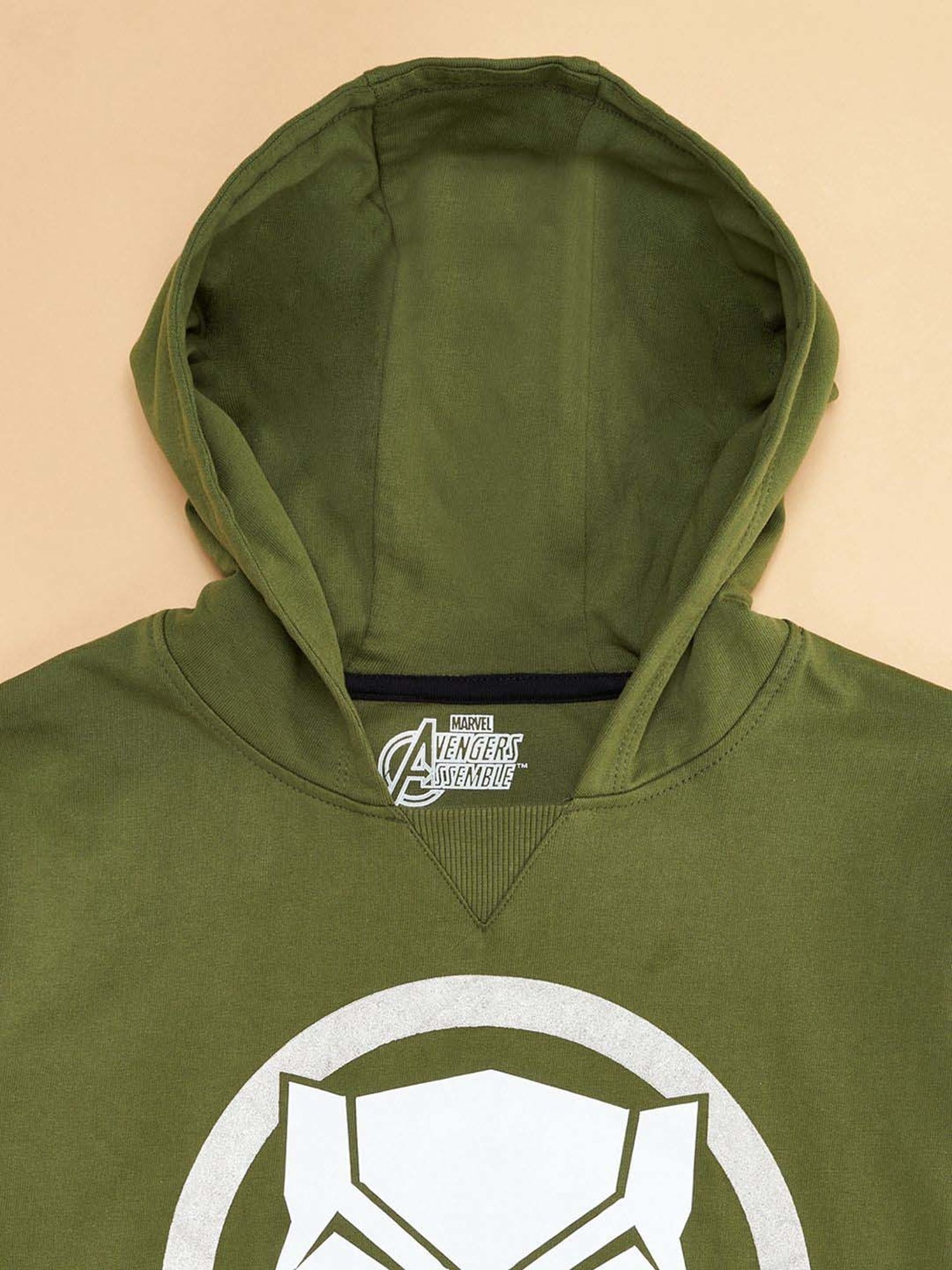 Pantaloons Junior Olive Cotton Printed Full Sleeves Sweatshirt