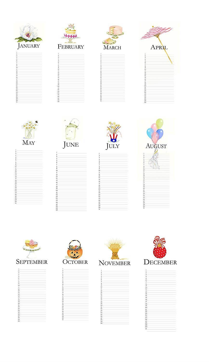 PP102 Perpetual Birthday Calendar with Hangar