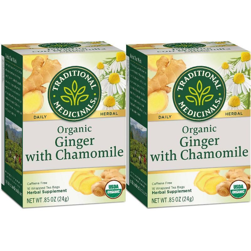 Traditional Medicinals Ginger with Chamomile Organic Tea - 32ct