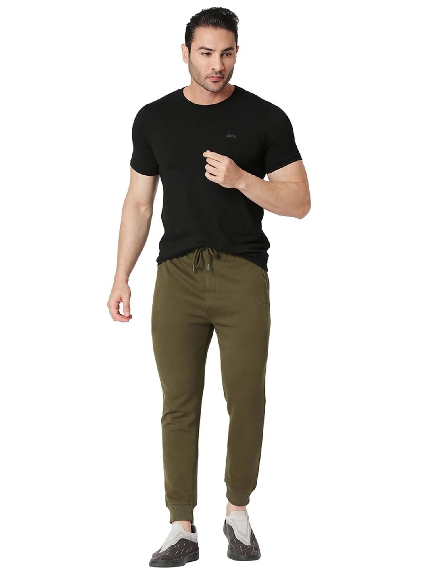 Basics Olive  Slim Fit Joggers