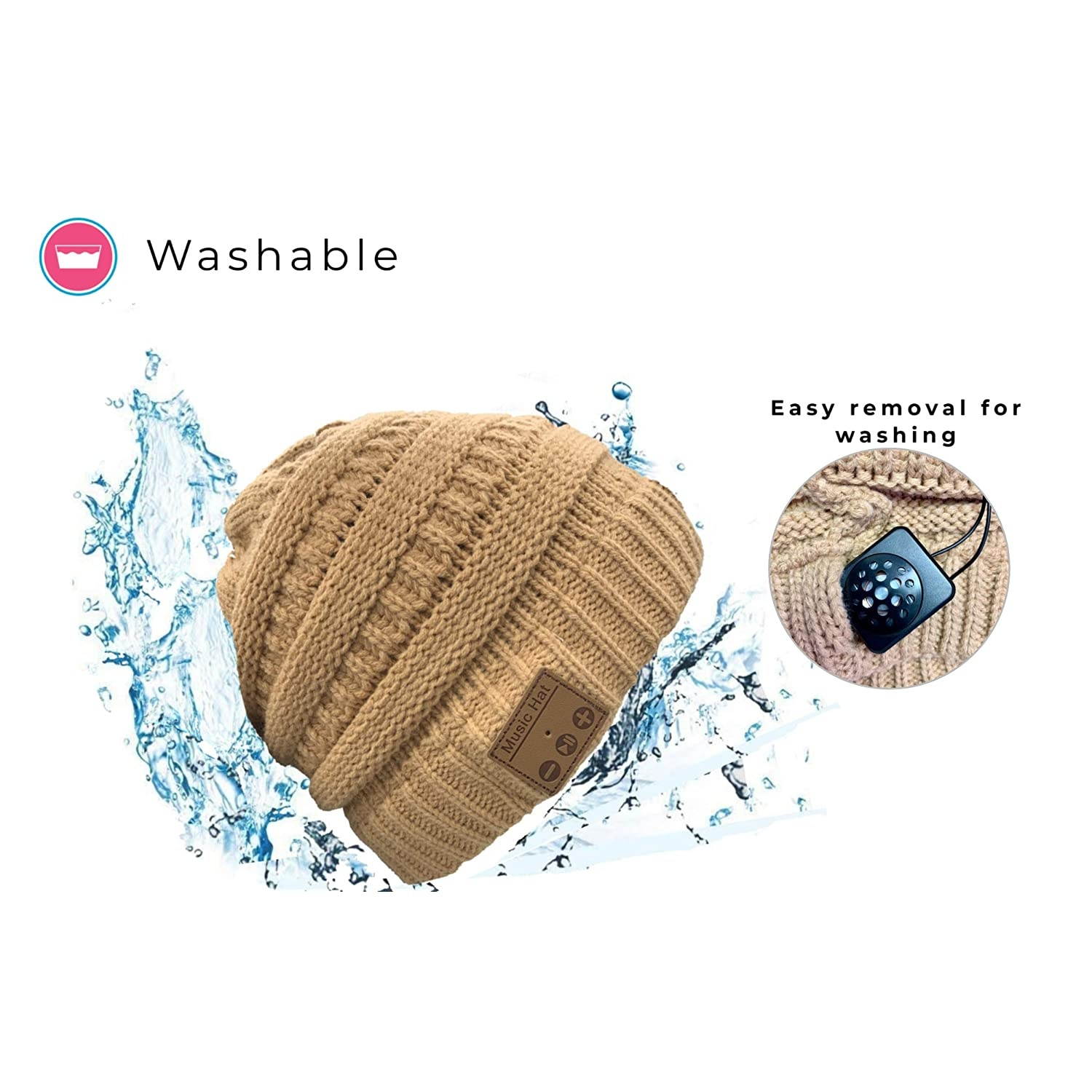 Bluetooth Beanie Hat Bluetooth 5.0v Wireless Headsets Ponytail Design, HI-FI Sound, Built-in Mic, Hand Free Calling, Long Battery Life
