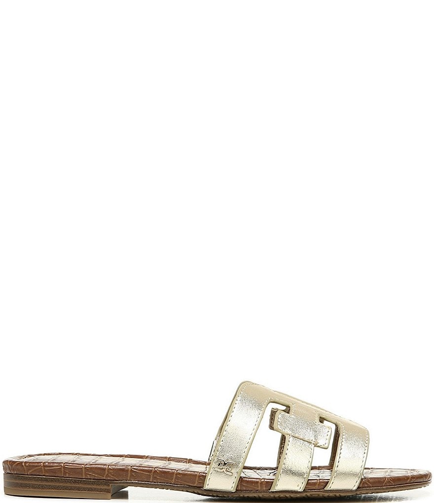 Sam Edelman Bay Metallic Double E Leather Sandals