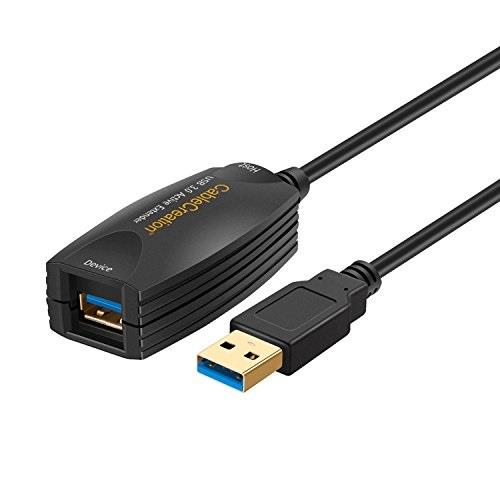 CableCreation Gold (Long 16FT) Super Speed USB 3.0 Active Extension Cable, USB 3.0 Extender USB A-Male to A-Female Cable for Oculus Rift, 5Meter/16ft, Black